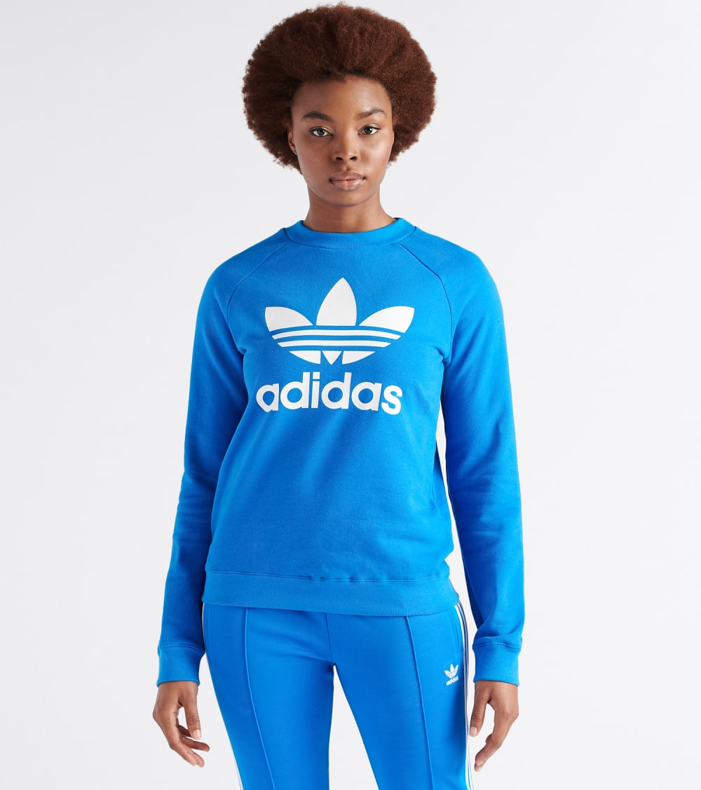 adidas trefoil crew neck sweatshirt womens