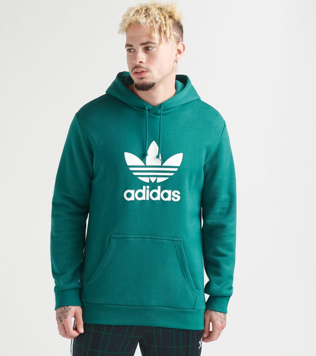 adidas trefoil hoodie green