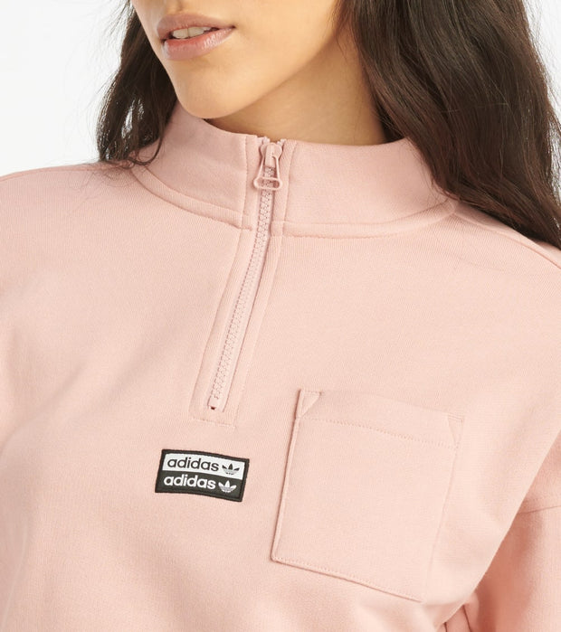 adidas half zip pink sweatshirt