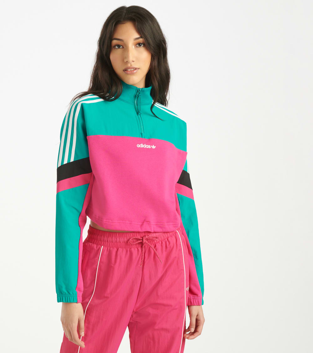 pink adidas crop jacket