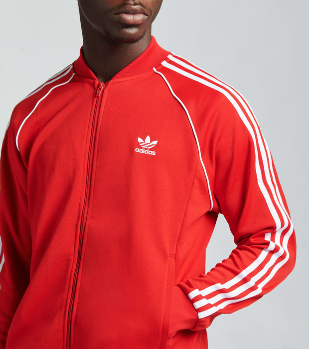 adidas sst track jacket red