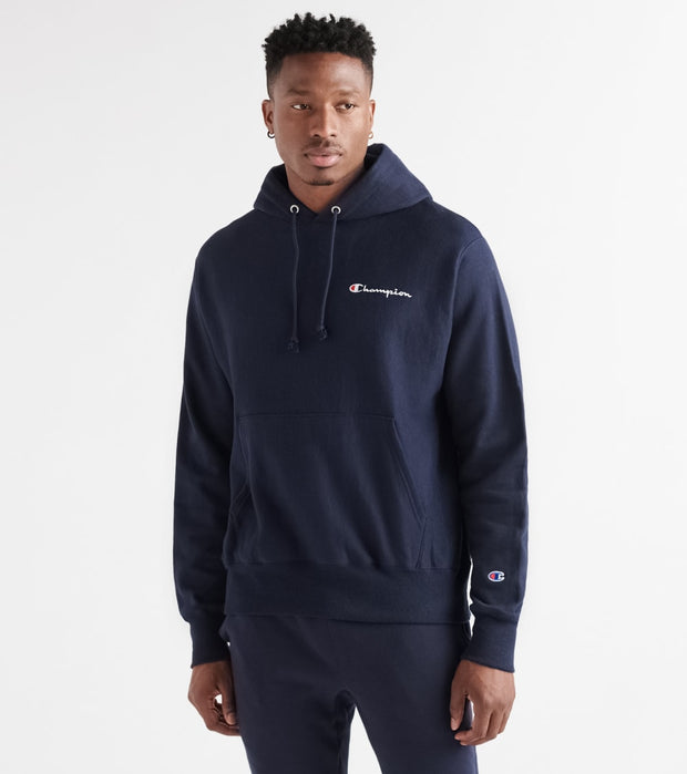 champion script reverse weave hooded sweatshirt