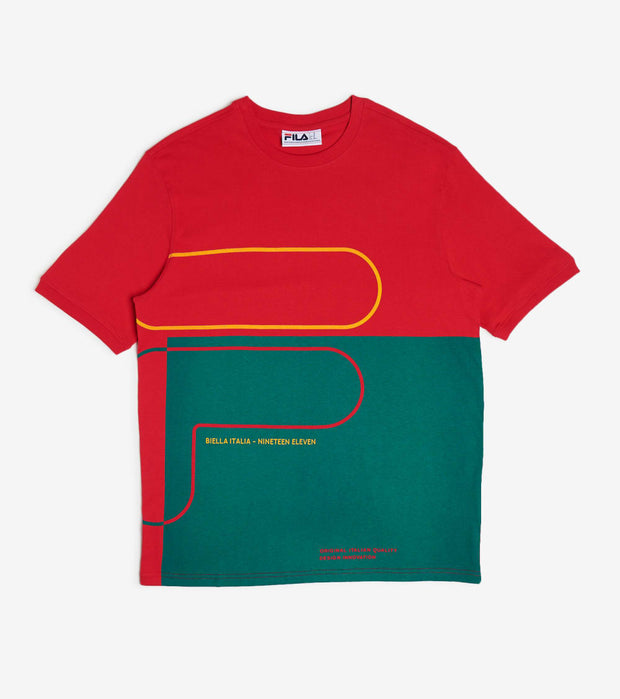 green and red fila shirt