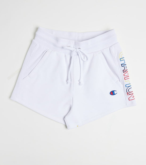 white champion reverse weave shorts