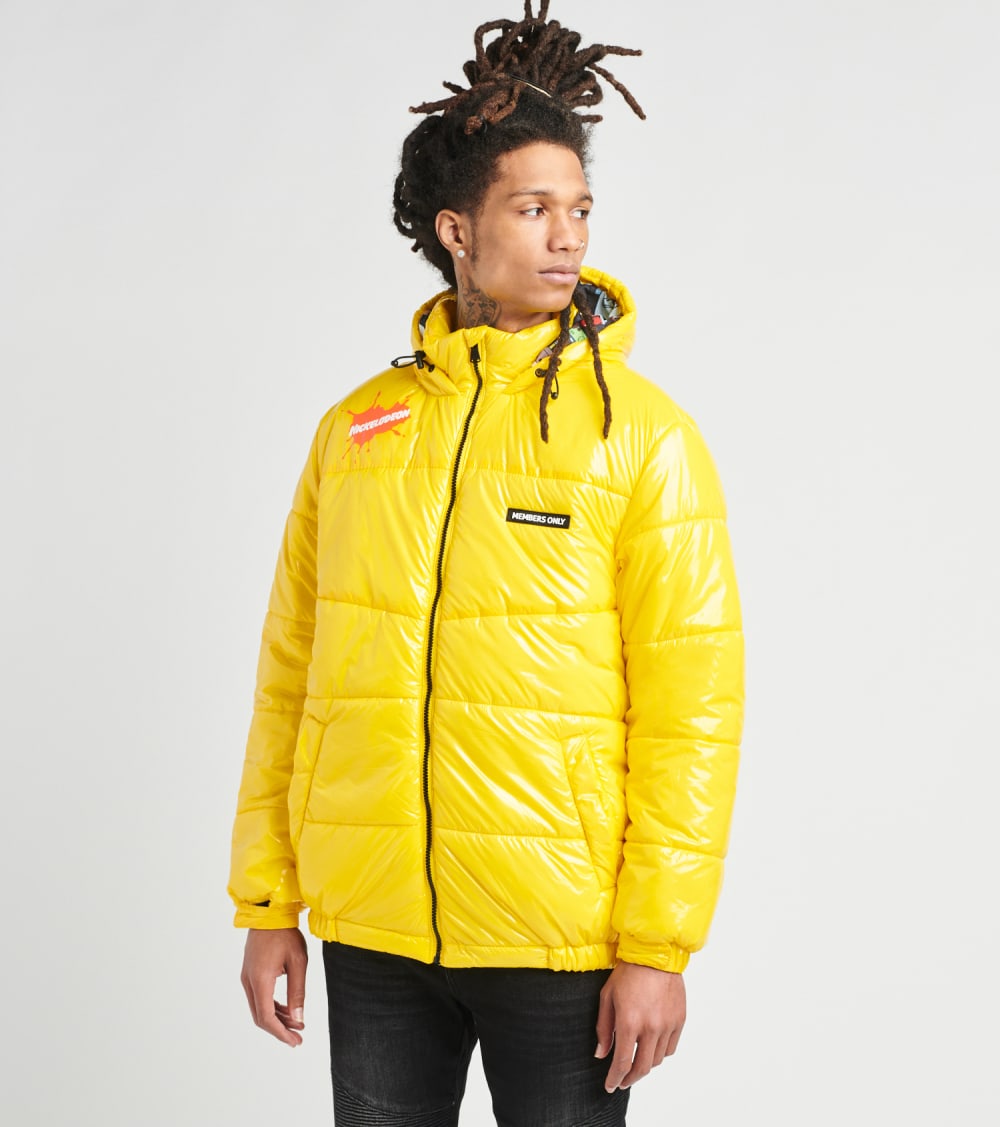 Members Only Spongebob Puffer Jacket In Yellow Size Xl Jimmy Jazz From Members Only Fandom Shop - yellow puffer jacket roblox