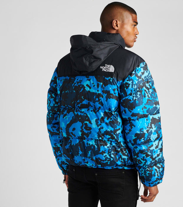 north face 1996 retro nuptse jacket blue camo