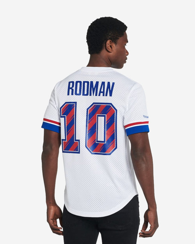 Mitchell And Ness Pistons Dennis Rodman Mesh Tee (White