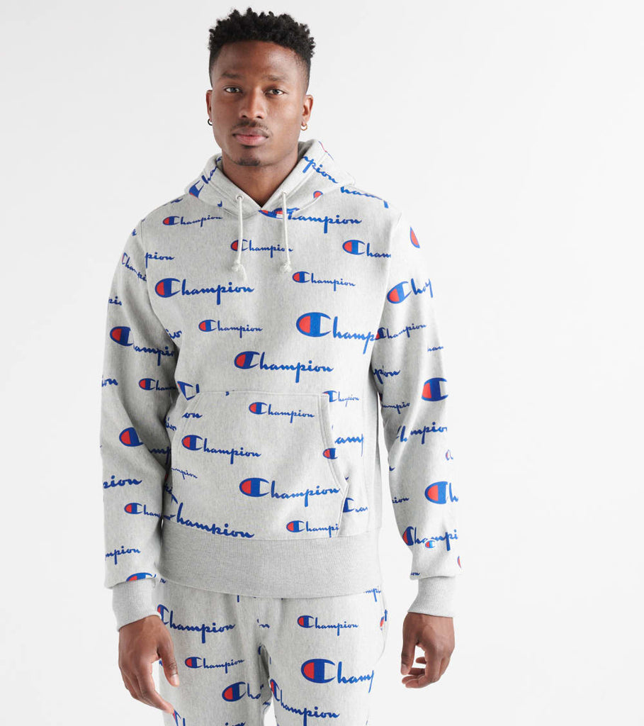 champion reverse weave all over print pullover hoodie