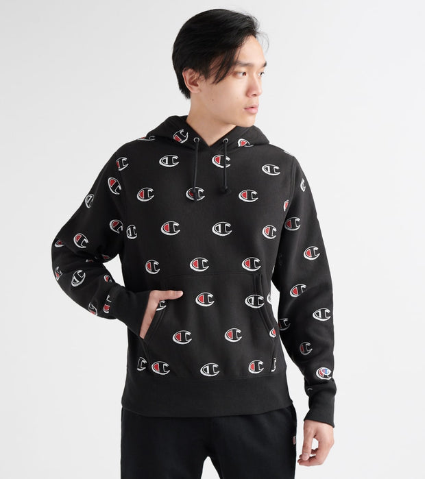 black champion all over print hoodie