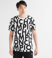 champion tee all over print