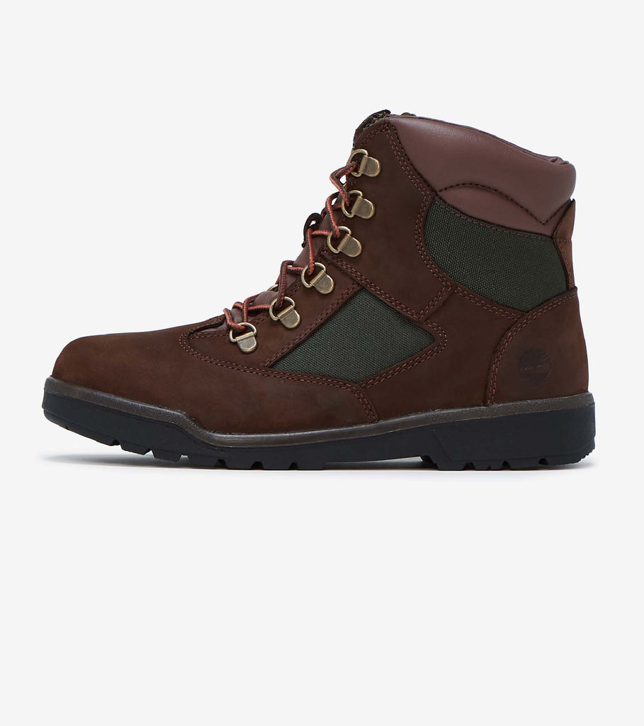 maroon timberland field boots