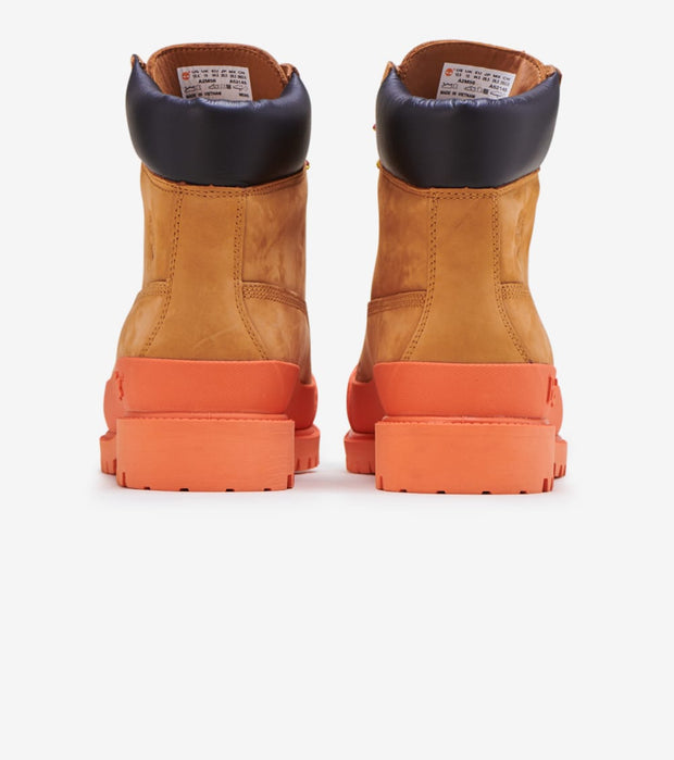 green and orange timbs