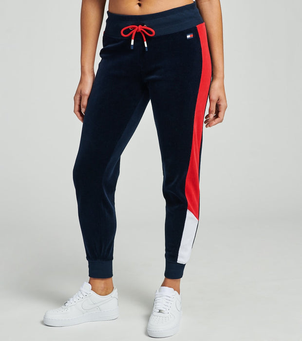 tommy hilfiger velour jogger pants