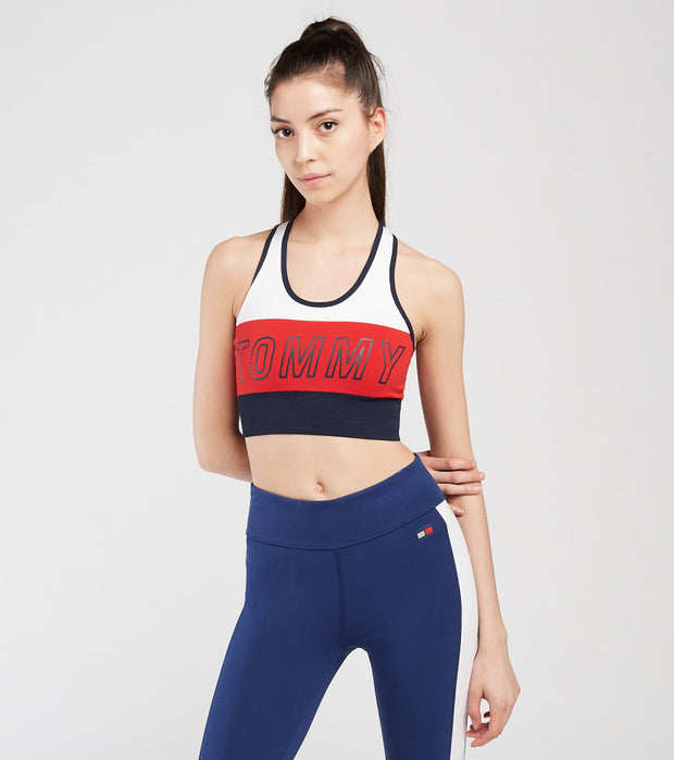 Tommy Hilfiger Long Line Tommy Graphic Bra (White) - TP10675T-NYO ...