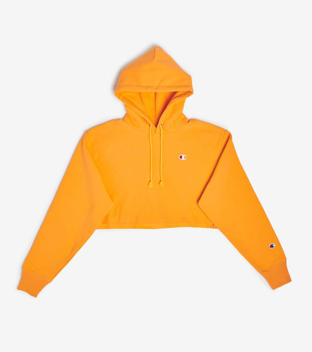 yellow cropped champion hoodie