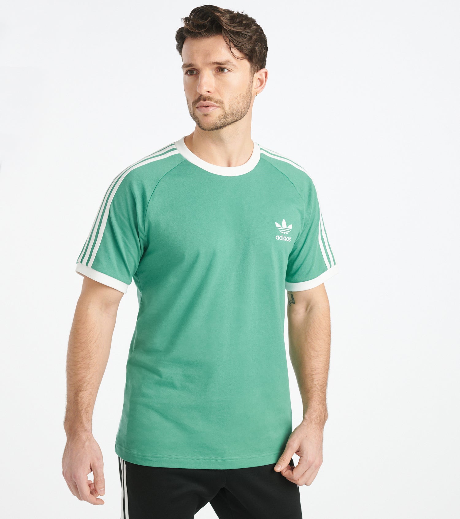 adidas 3 stripe shirt green