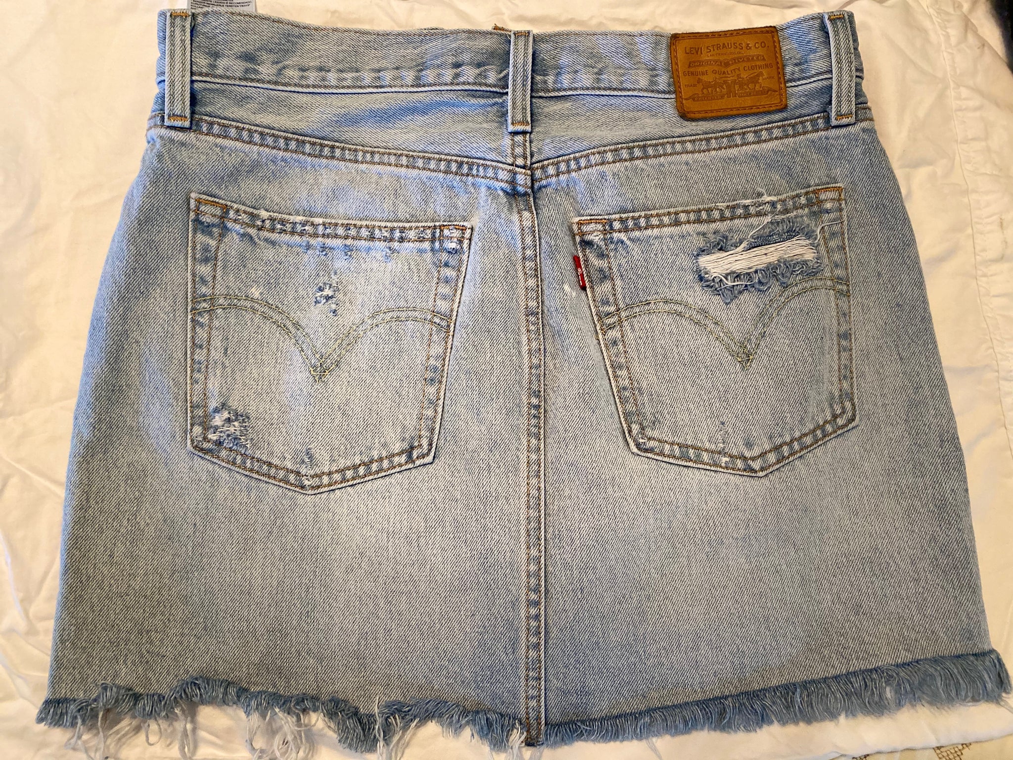 HAND CUSTOM DISTRESSED LEVIS denim skirt size 29 – prettybritchesCo