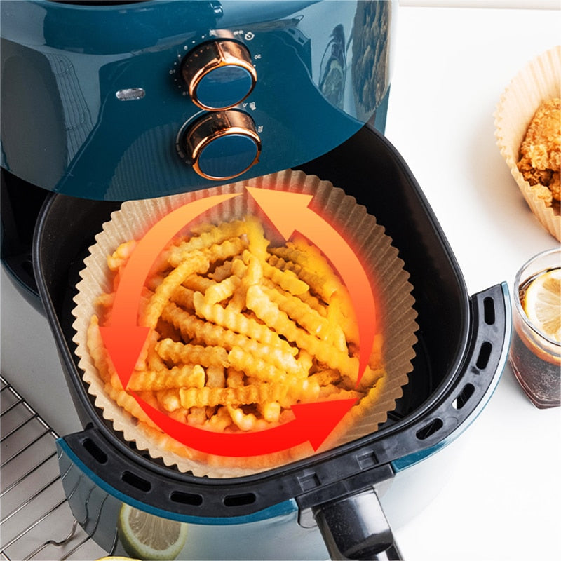 Protetor de Papel Descartável Redondo para Air Fryer 50 unidades