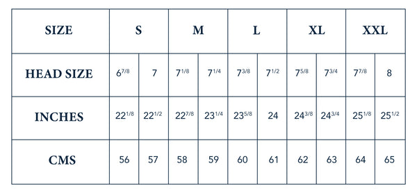 Hat Size Chart