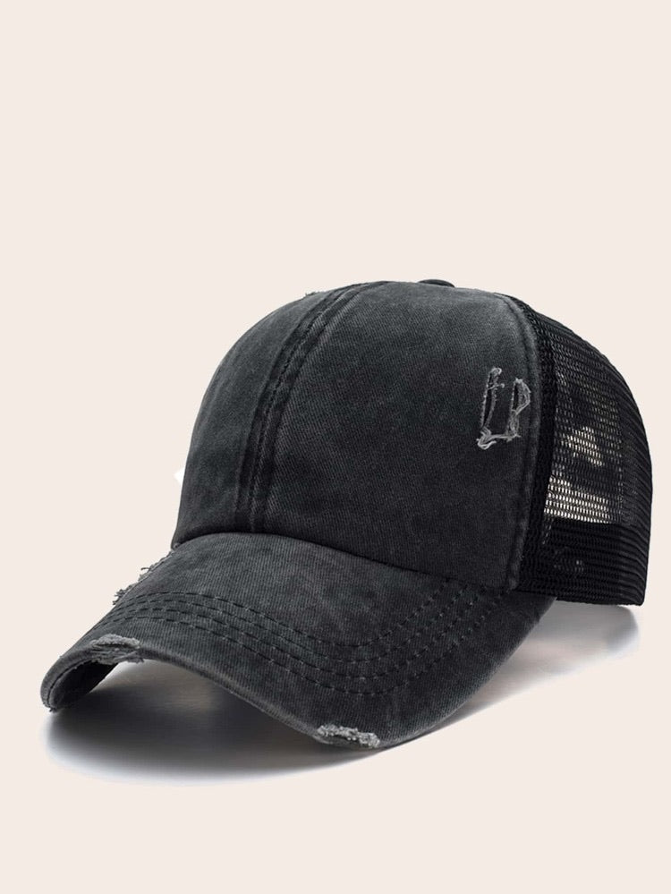 ripped baseball cap