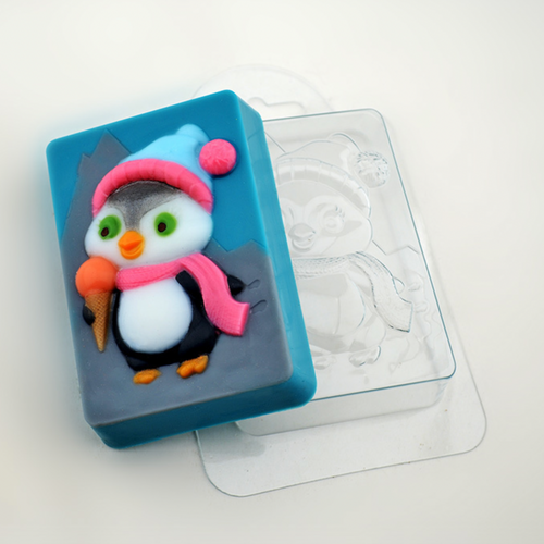 2023 New Silicone Ice Grid 4 Consecutive Penguin Mold Ice Cream