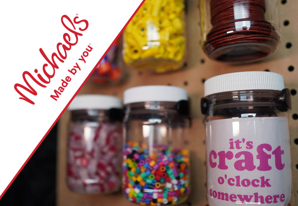 Craft storage and organization solution with pegboard jars
