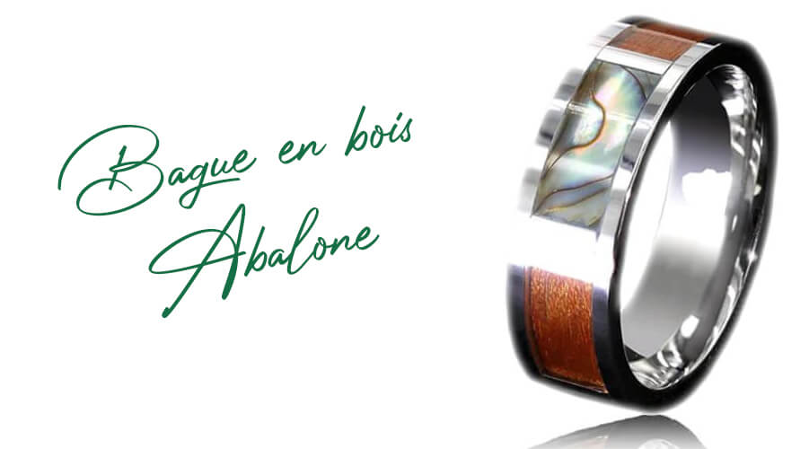 bague en bois abalone