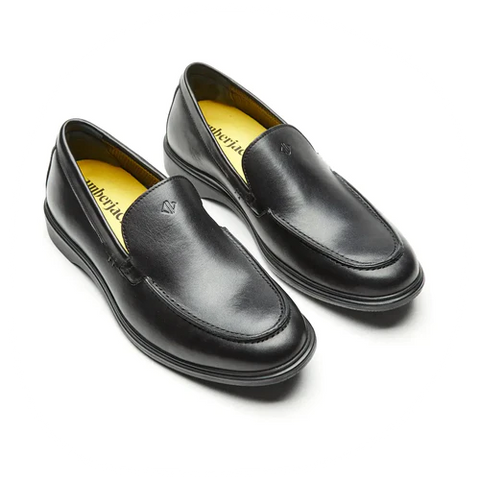 The Loafer Obsidian Leather Men's Slip-on Dress Shoe from Amberjack