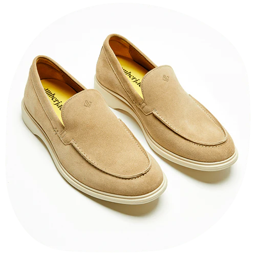 Tundra light-brown suede loafers from Amberjack