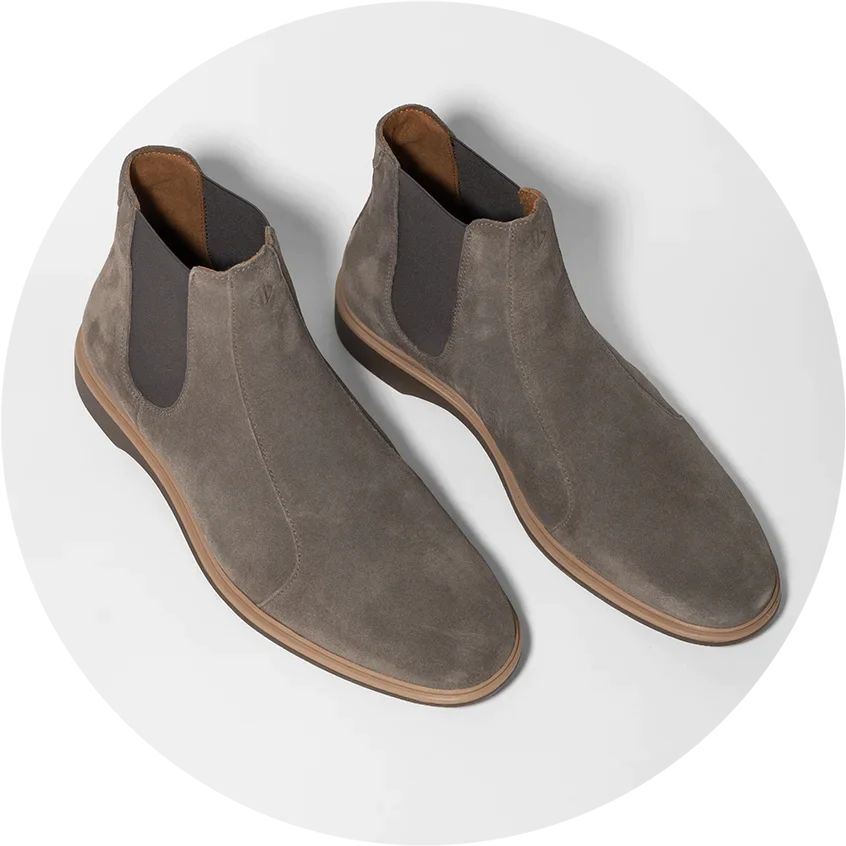 Comfortable men's chelsea boots in slate grey