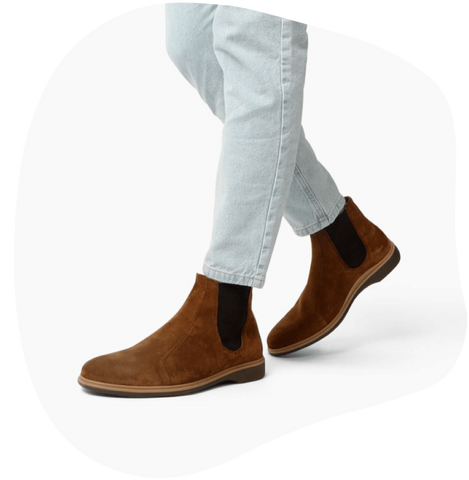 Grizzly Brown Suede men's Chelsea boots from Amberjack