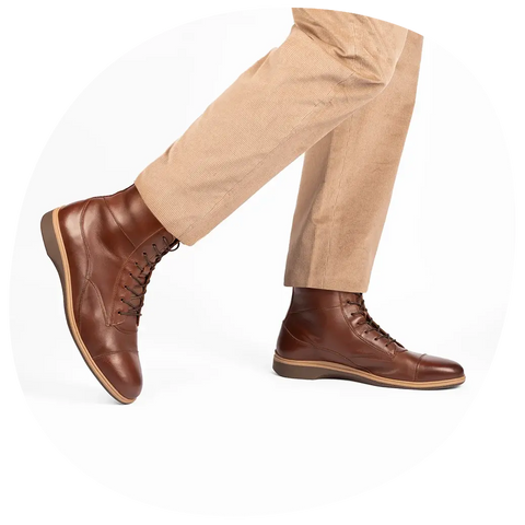 Casual men's boot in chestnut