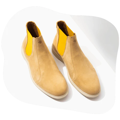 Dune-yellow suede Chelsea boots from Amberjack