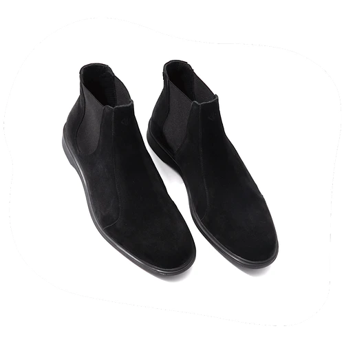 Midnight-black suede Chelsea boots from Amberjack