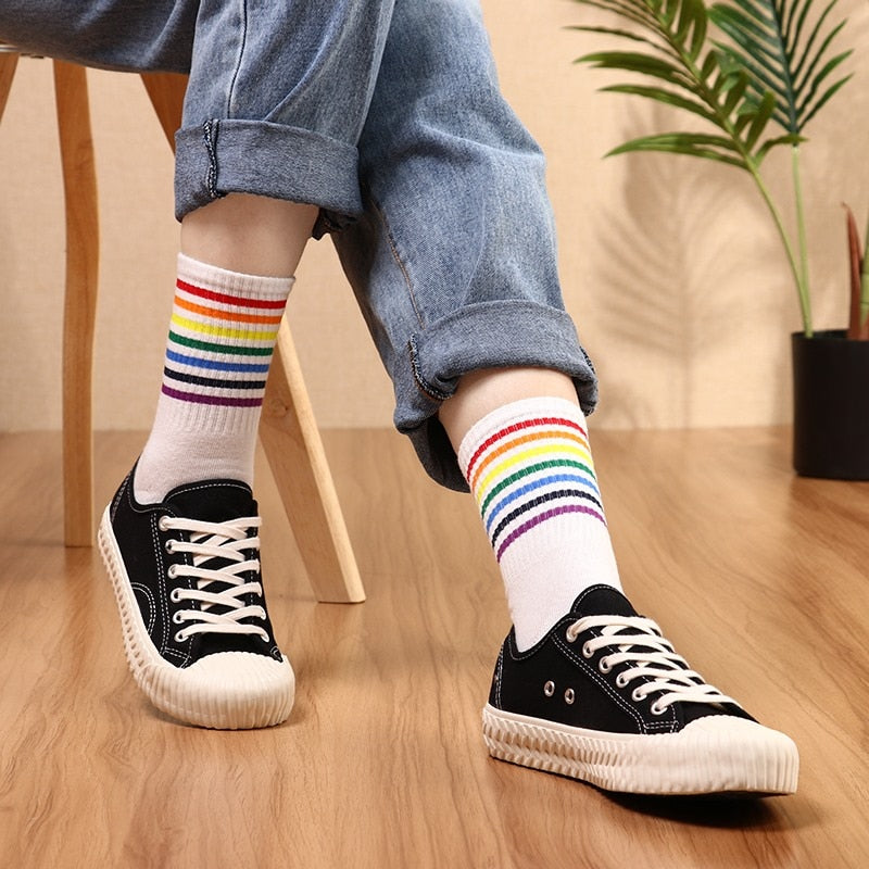 Rainbow Over-the-Knee High Socks - The Rainbow Locker