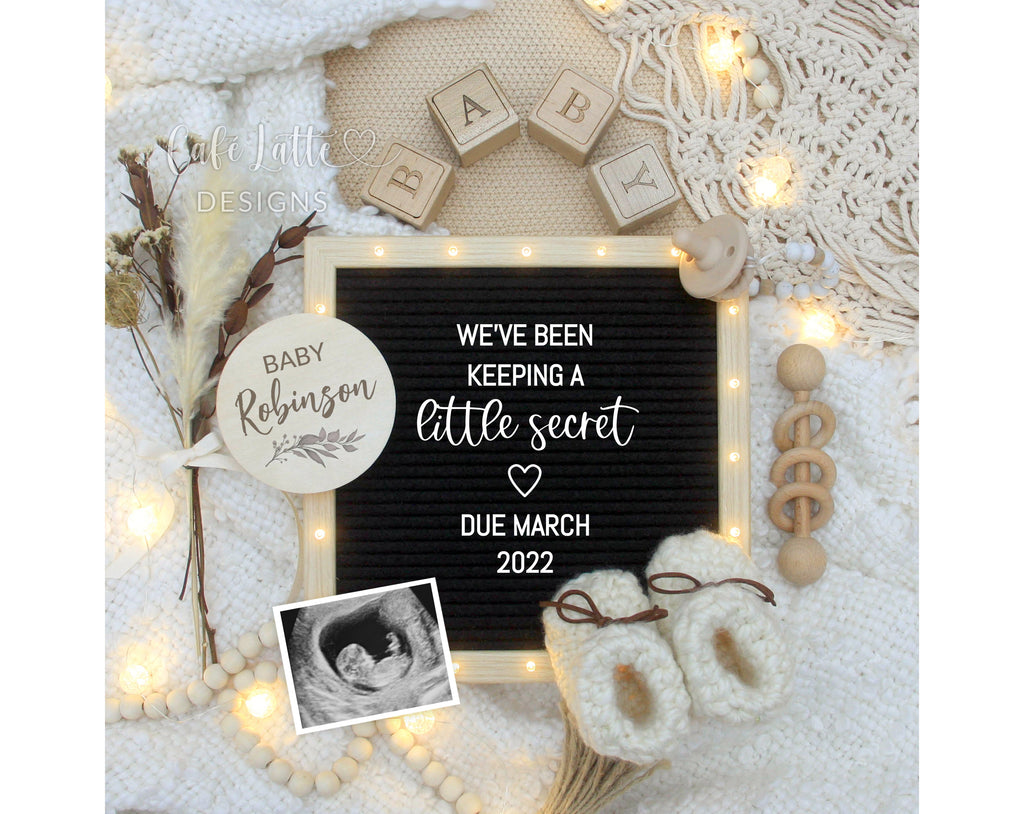 We've Been Keeping a Secret Baby Announcement - Pregnancy Announcement  Digital - Customizable with Sonogram - Instant Download. - Corjl