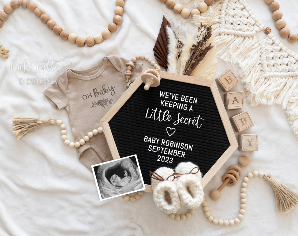 Digital Boho Pregnancy Announcement Social Media, Gender Neutral Baby, –  Café Latte Designs