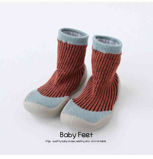 Premium Baby Sock Shoes Light Blue w/ Lines Grookz Shoes