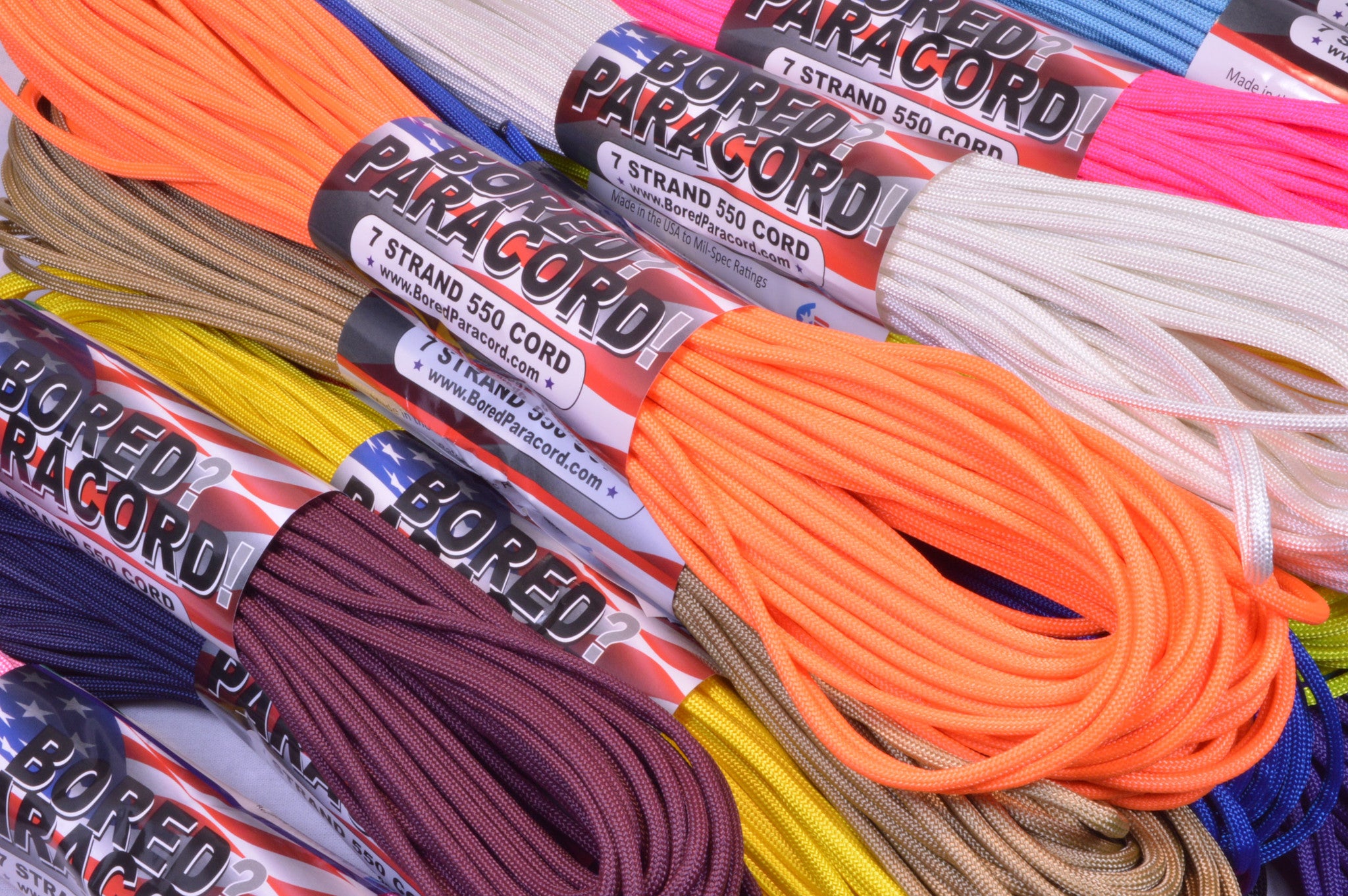  Bored Paracord - 1', 10', 25', 50', 100' Hanks & 250', 1000'  Spools of Parachute 550 Cord Type III 7 Strand Paracord Well Over 300  Colors - Bite - 250 Foot Spool : Sports & Outdoors