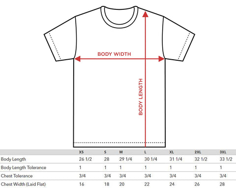 tee shirt size chart