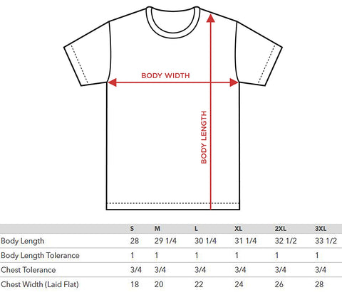 tee shirt size chart