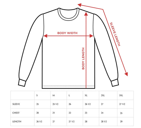 crewneck size chart