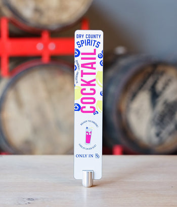 Dry County Spirits custom metal tap handle