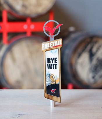 Freetail Brewing custom wood tap handle