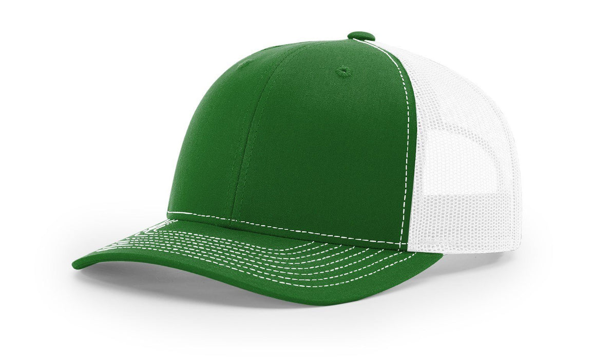 Richardson 112 Trucker Hat with Custom Embroidery HATS prestoembroidery SPLIT: KELLY/WHITE 
