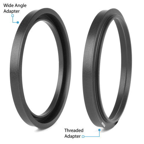 An image of the adaptor rings used to attach the Formatt Hitech Aluminum filter holder to lenses