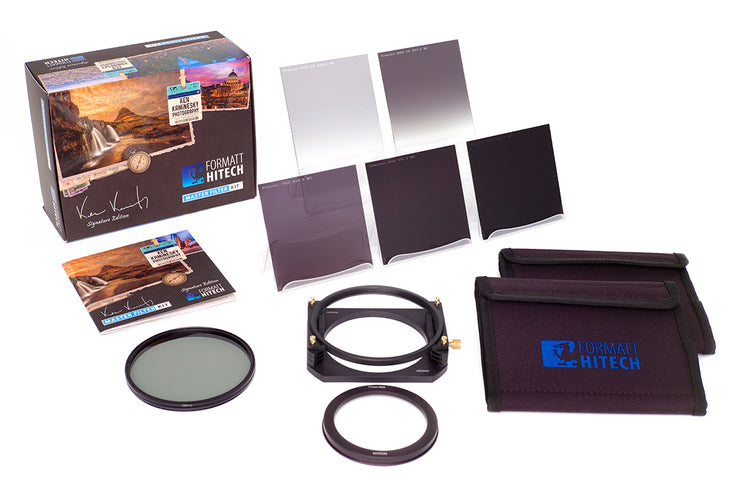 The Formatt Ken Kaminesky Signature Edition Master Filter Kit including 6 filters and filter holder system includind circular polarizer