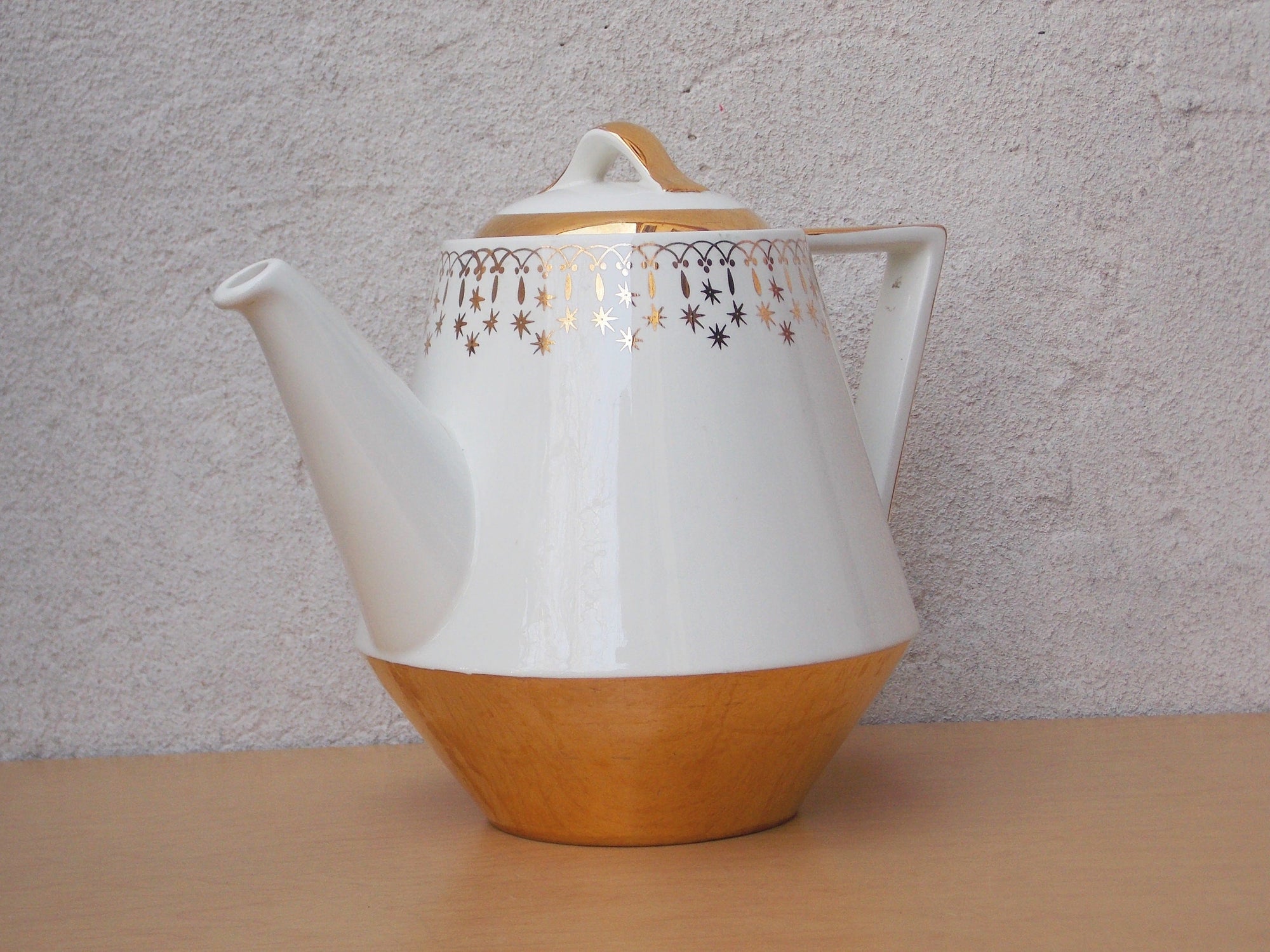 Simple White Tall Modern Ceramic Teapot or Coffee Pot, Made in