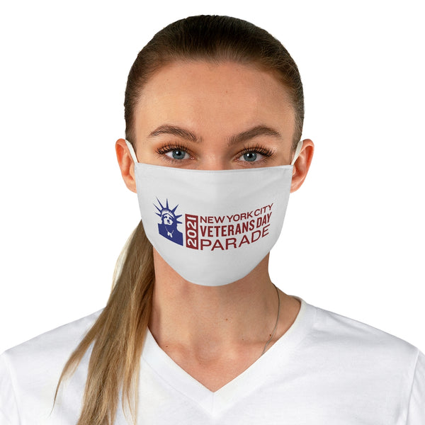 Veterans Day Parade 2021 - White Fabric Face Mask