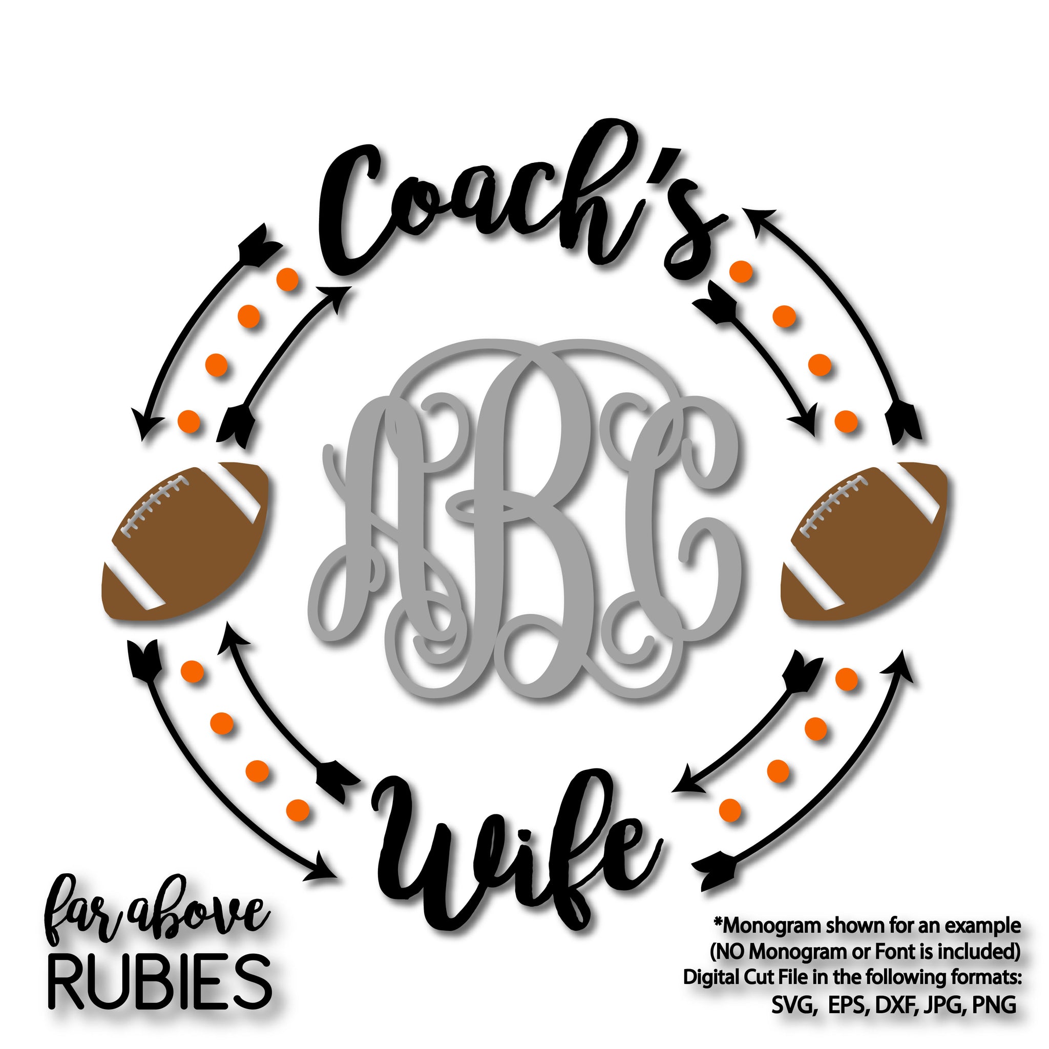 Download Coach S Wife Monogram Wreath With Megaphones Monogram Not Included D Faraboverubies Designs